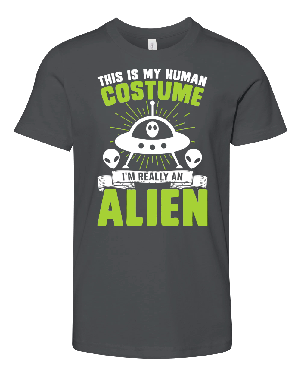 Vintage UFO Alien this is my Human costume Alien Youth Unisex Jersey Tee
