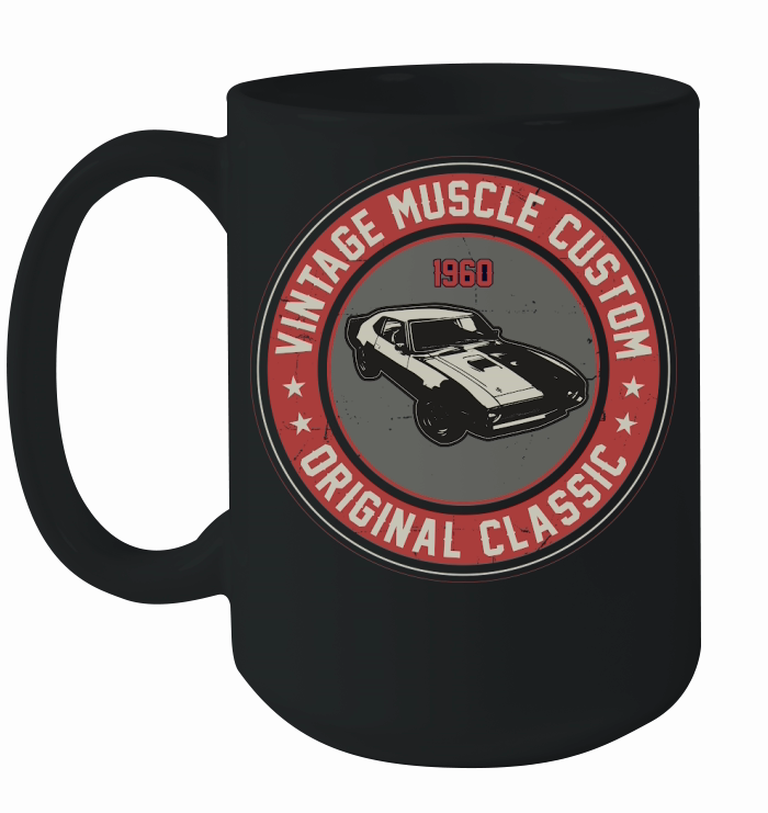 vintage muscle car vector (1) Ceramic Mug