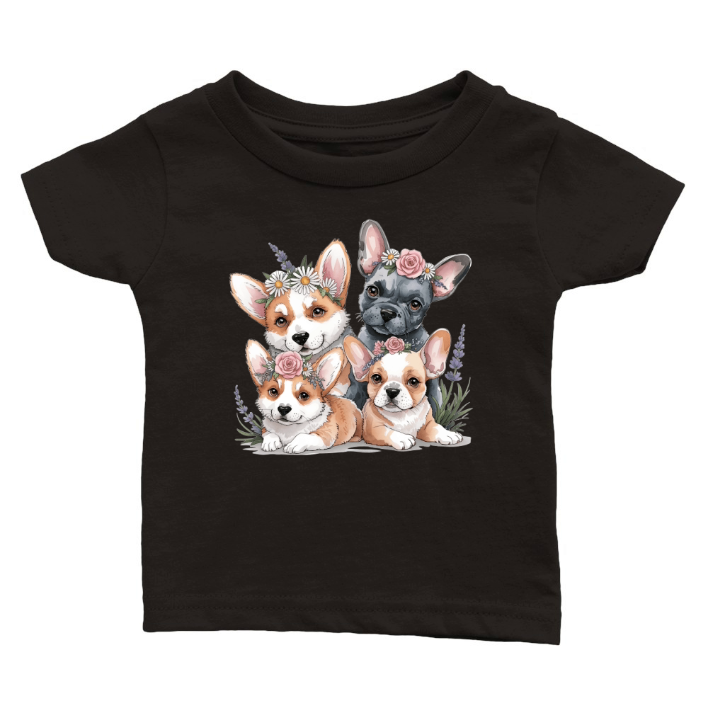 Dog Watercolor Bundle 11 Classic Baby Crewneck T-shirt