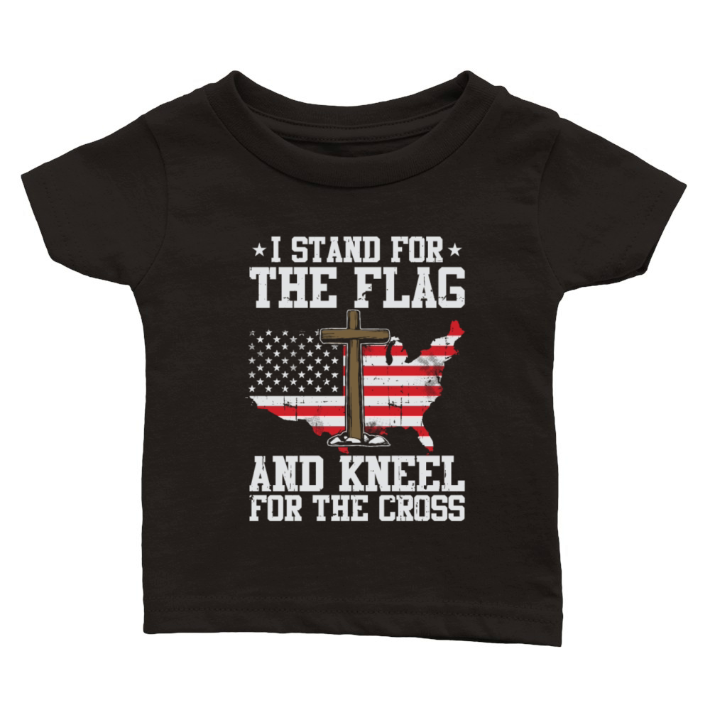 I Stand For The Flag And Kneel For The Cross Classic Baby Crewneck T-shirt