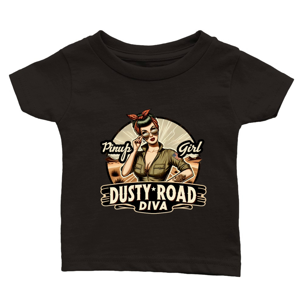 Retro Vintage dusty road diva Classic Baby Crewneck T-shirt