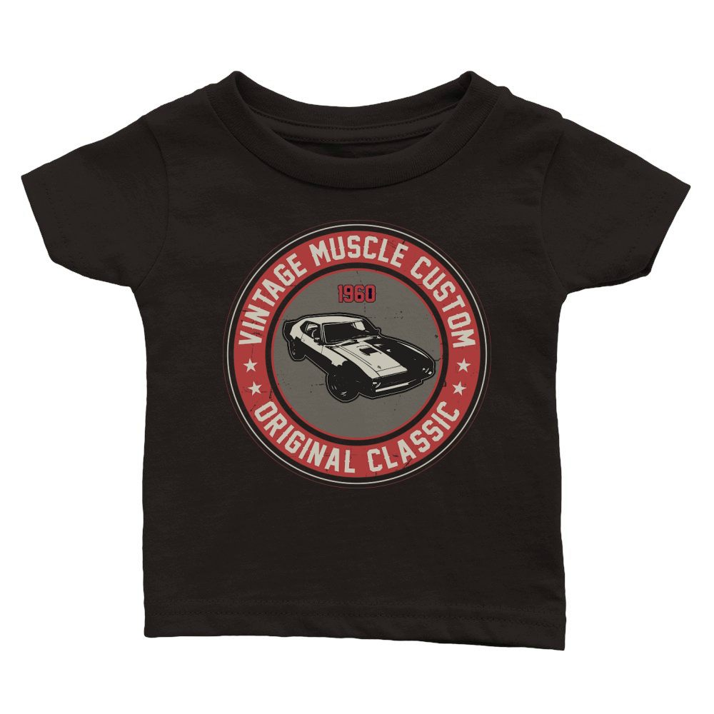 vintage muscle car vector (1) Classic Baby Crewneck T-shirt
