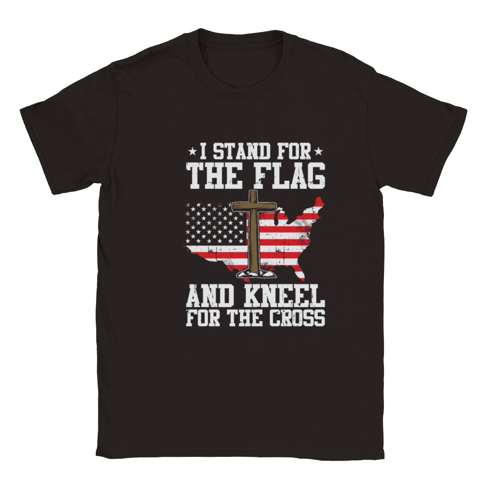 I Stand For The Flag And Kneel For The Cross Classic Kids Crewneck T-shirt