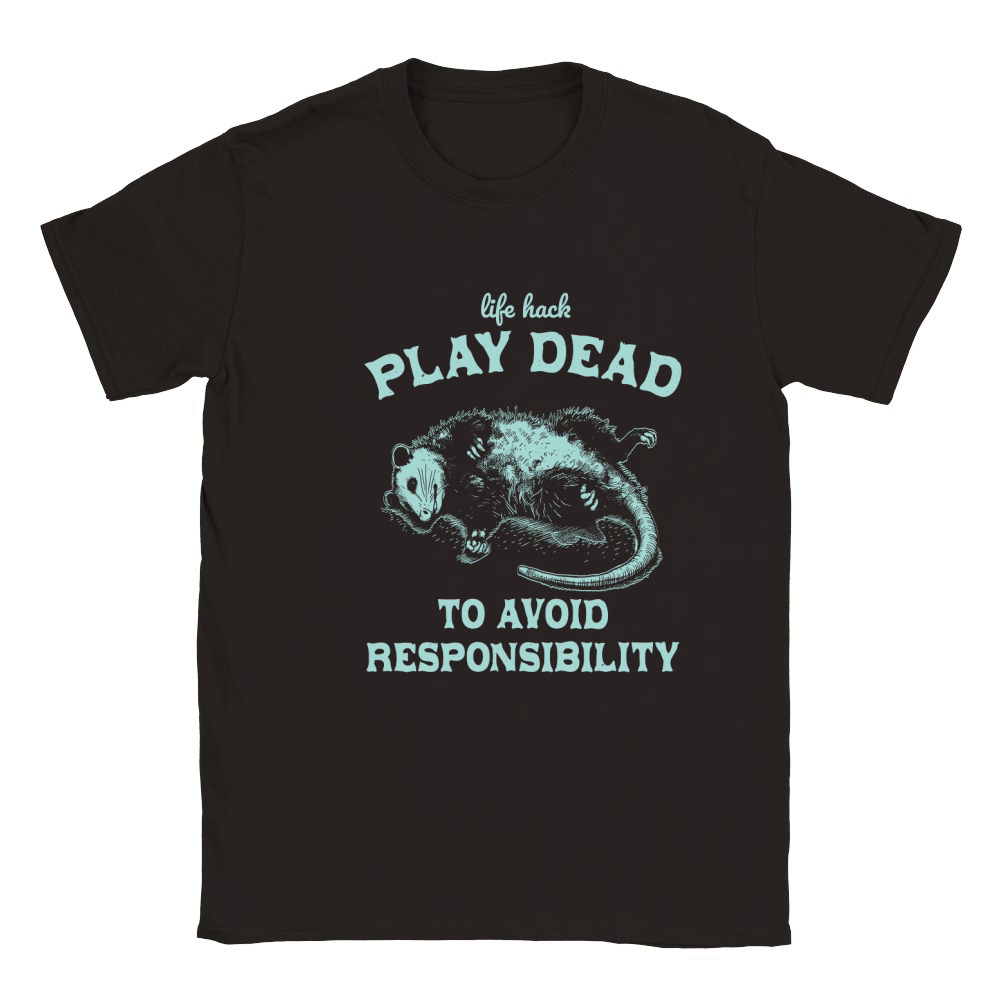 Life hack Play Dead To Avoid D Green Classic Kids Crewneck T-shirt