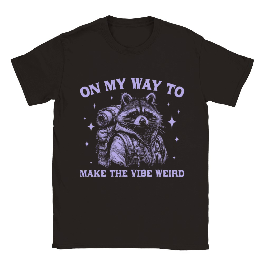 On My Way To Make The Vibe Weird Raccoon D Retro Violet Classic Kids Crewneck T-shirt