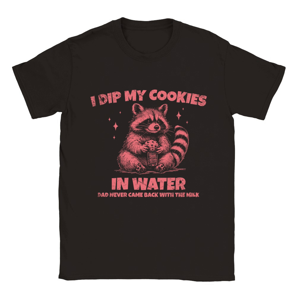 Raccoon Dip Cookie in Water D Red GR Classic Kids Crewneck T-shirt