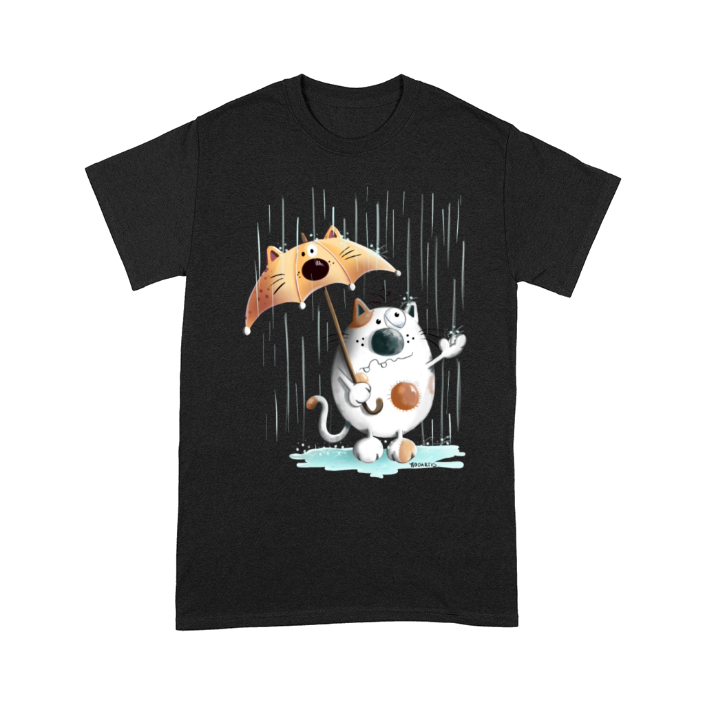 Cat In The Rain - Cats - Umbrella - Cartoon - Gift Comfort T-shirt