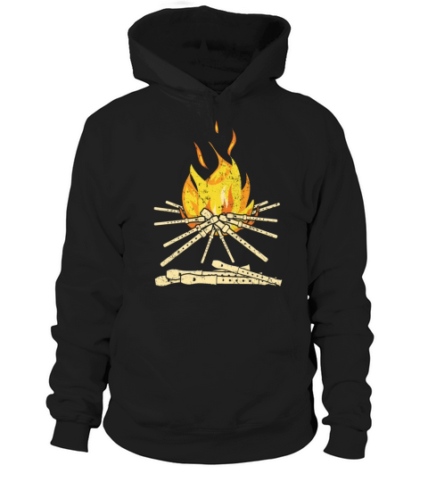 Campfire Flute Flutist Recorder Music Musician Hoodie Unisex