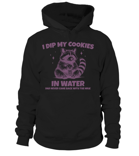 Raccoon Dip Cookie in Water L Purple Hoodie Unisex