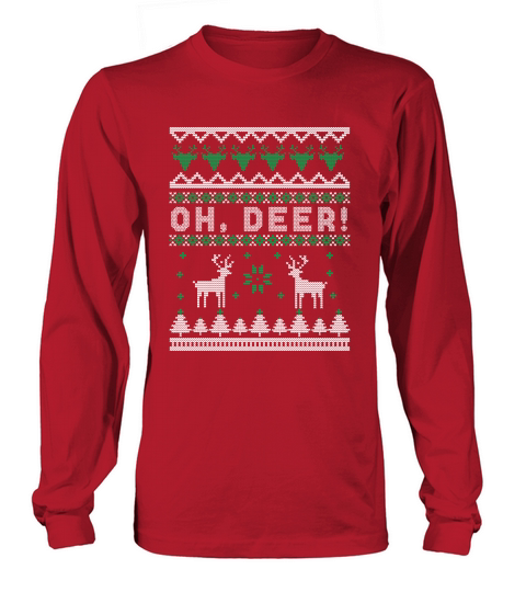 Oh Deer! ugly Christmas sweater Long sleeved Unisex