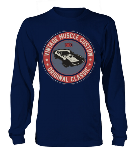 vintage muscle car vector (1) Long sleeved Unisex