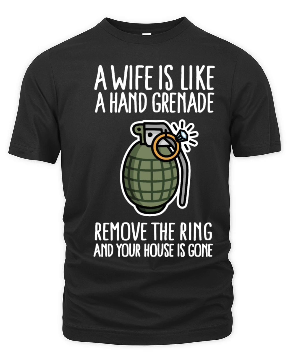A wife is like a hand grenade bachelor party army Organic Unisex T-shirt