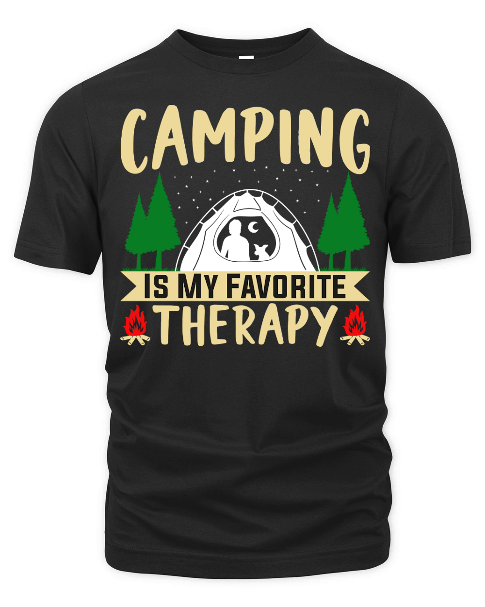 CAMPING IS MY FAVORITE THERAPY Organic Unisex T-shirt