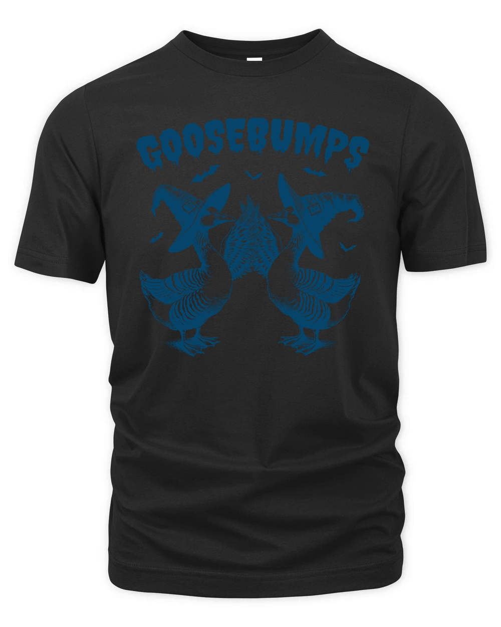 Goosebumps Halloween Witch Goose L Blue Organic Unisex T-shirt