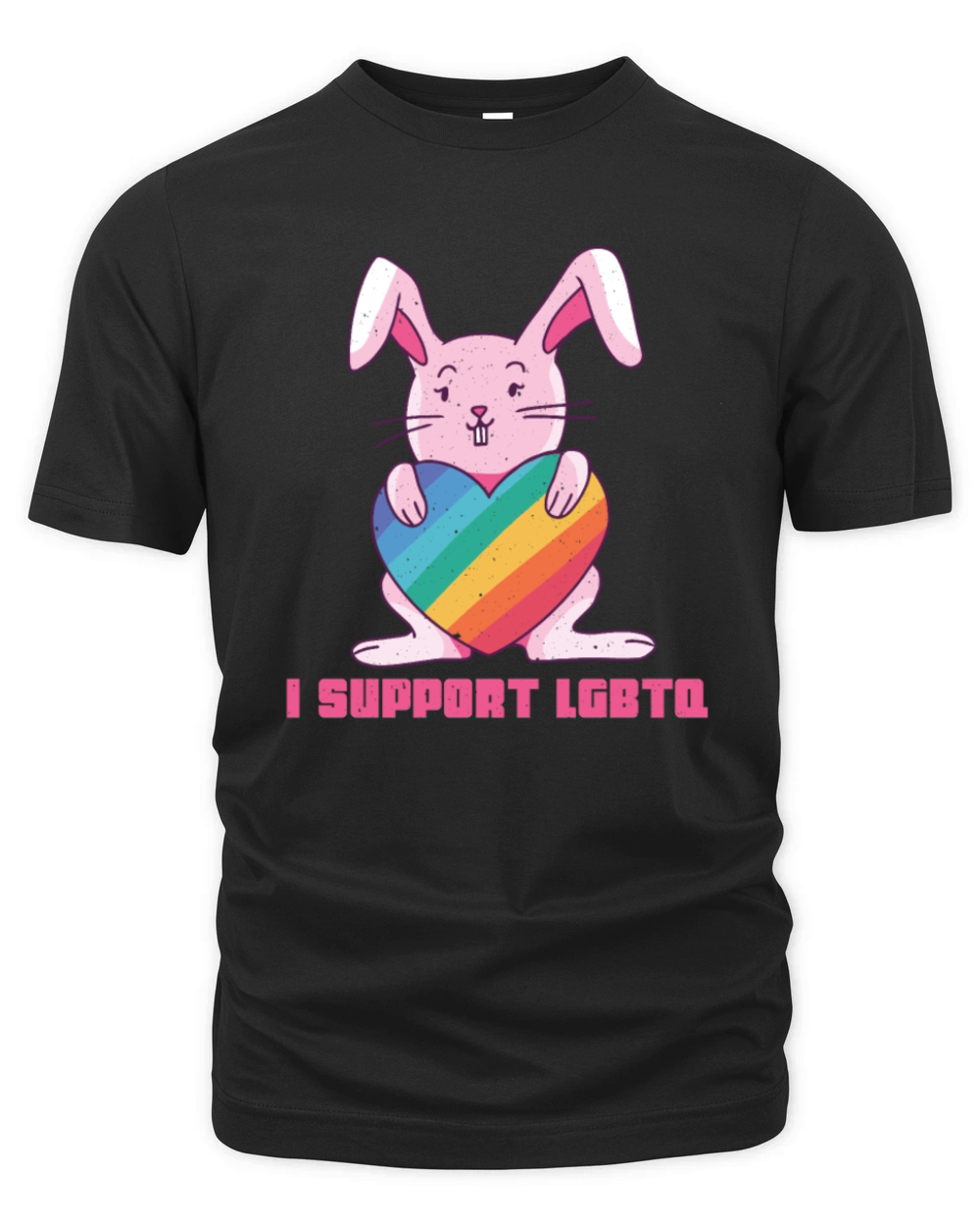Rainbow Rabbit Cute Gay Pride Support LGBT Pride Organic Unisex T-shirt