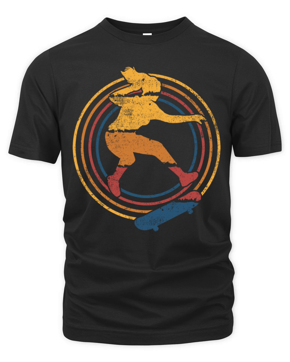 Skater Girl Skateboarding Vintage Organic Unisex T-shirt