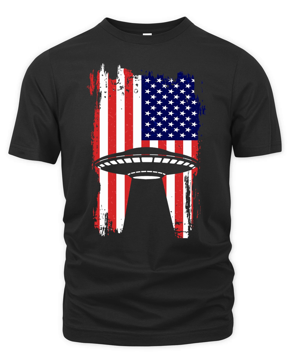 Vintage UFO Alien Flag USA 3 Organic Unisex T-shirt