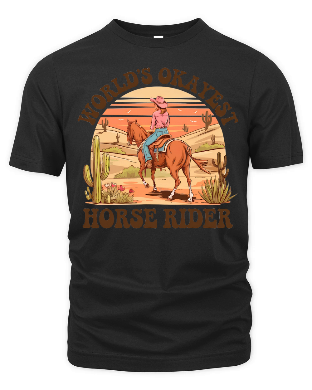 Worlds Okayest Horse rider Organic Unisex T-shirt