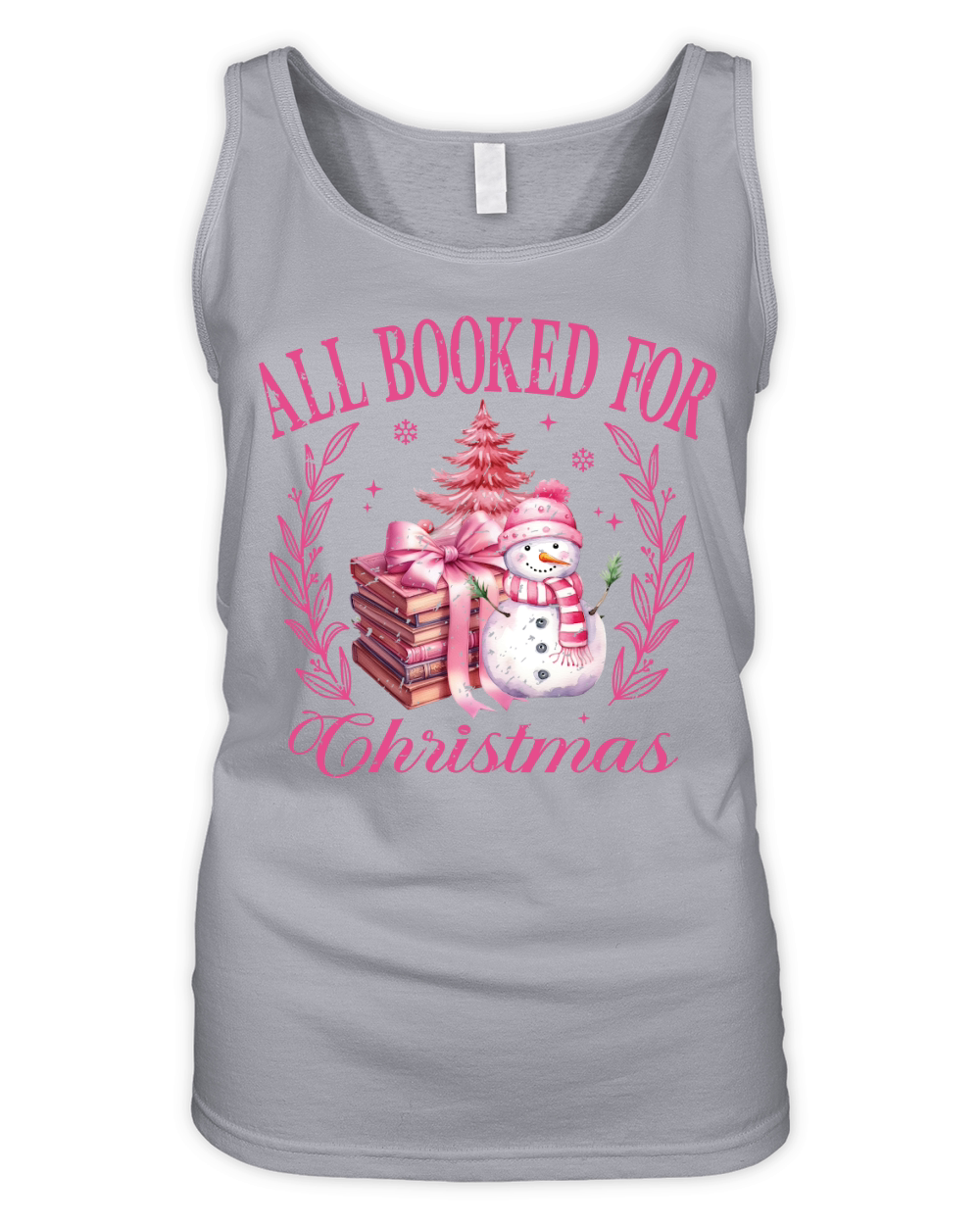 AllBookedForChristmas Pink Retro Organic Women's Tank Top