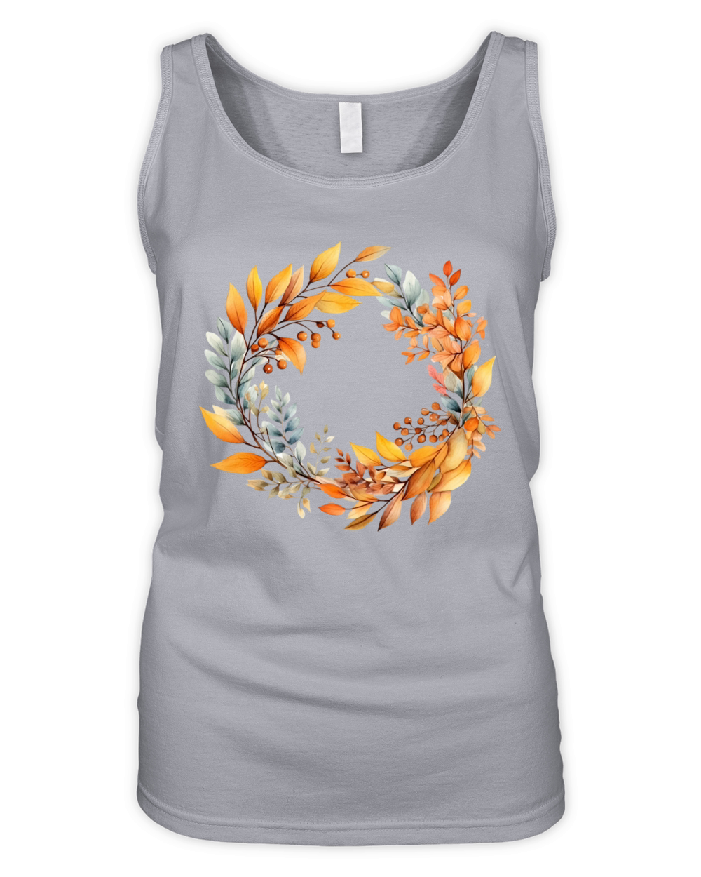 Autumn Fall Floral Frame 17 Organic Women's Tank Top