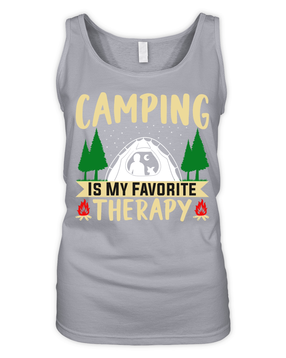 CAMPING IS MY FAVORITE THERAPY Organic Women's Tank Top