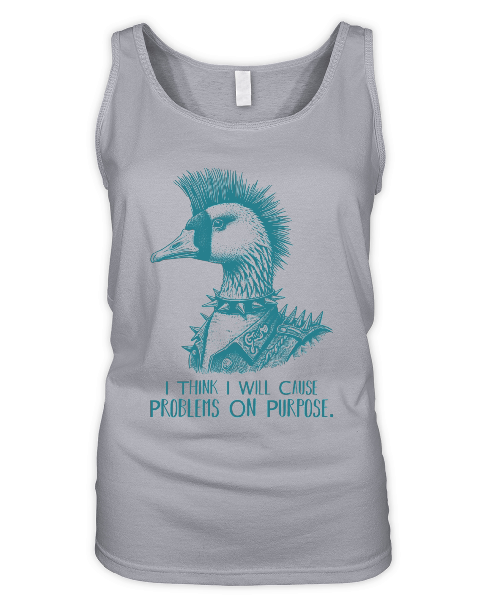 Goose Punk Problem On Purpose L Green Organic Women's Tank Top