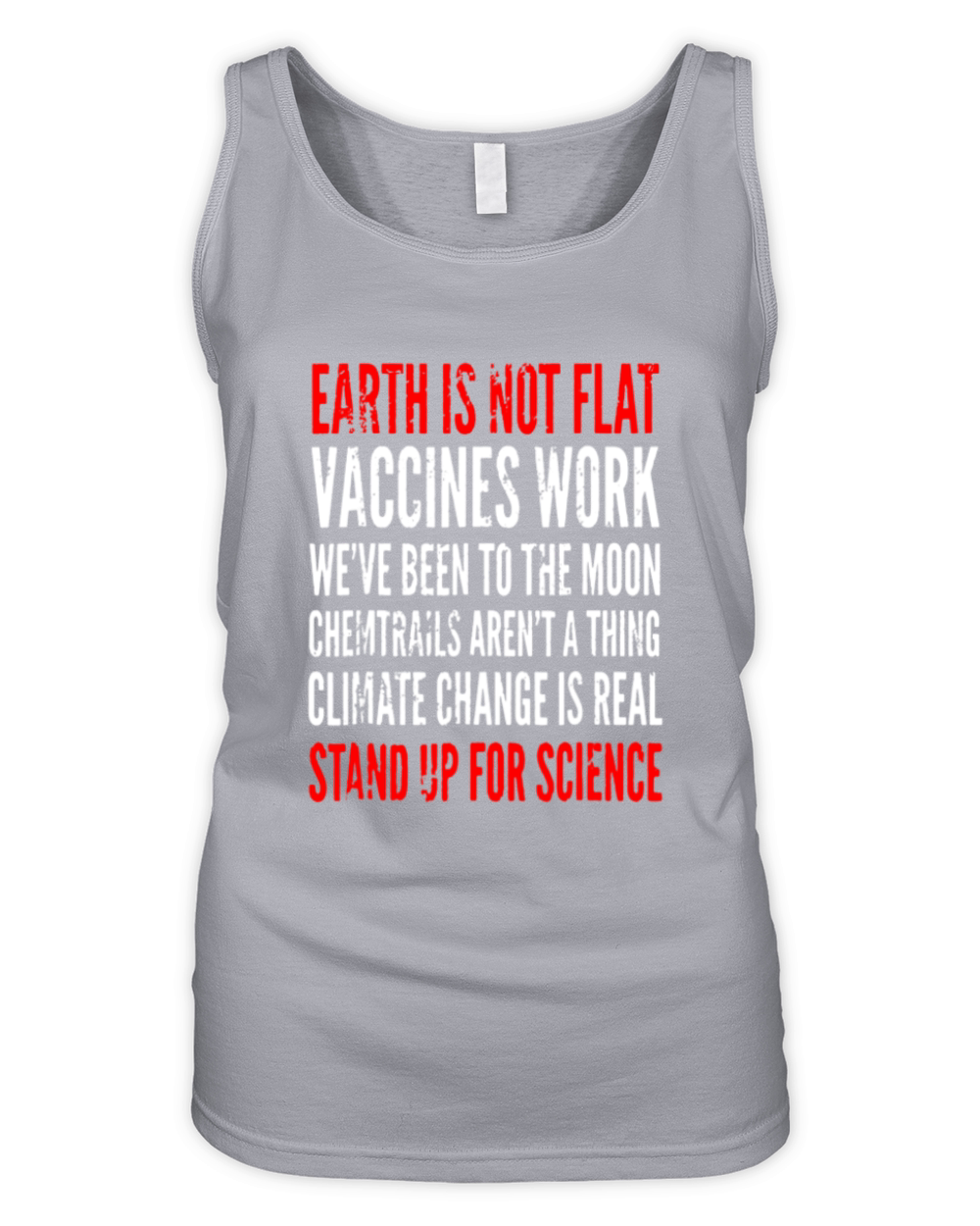 Mens Earth Is Not Flat Stand Up For Science Funny Organic Women's Tank Top