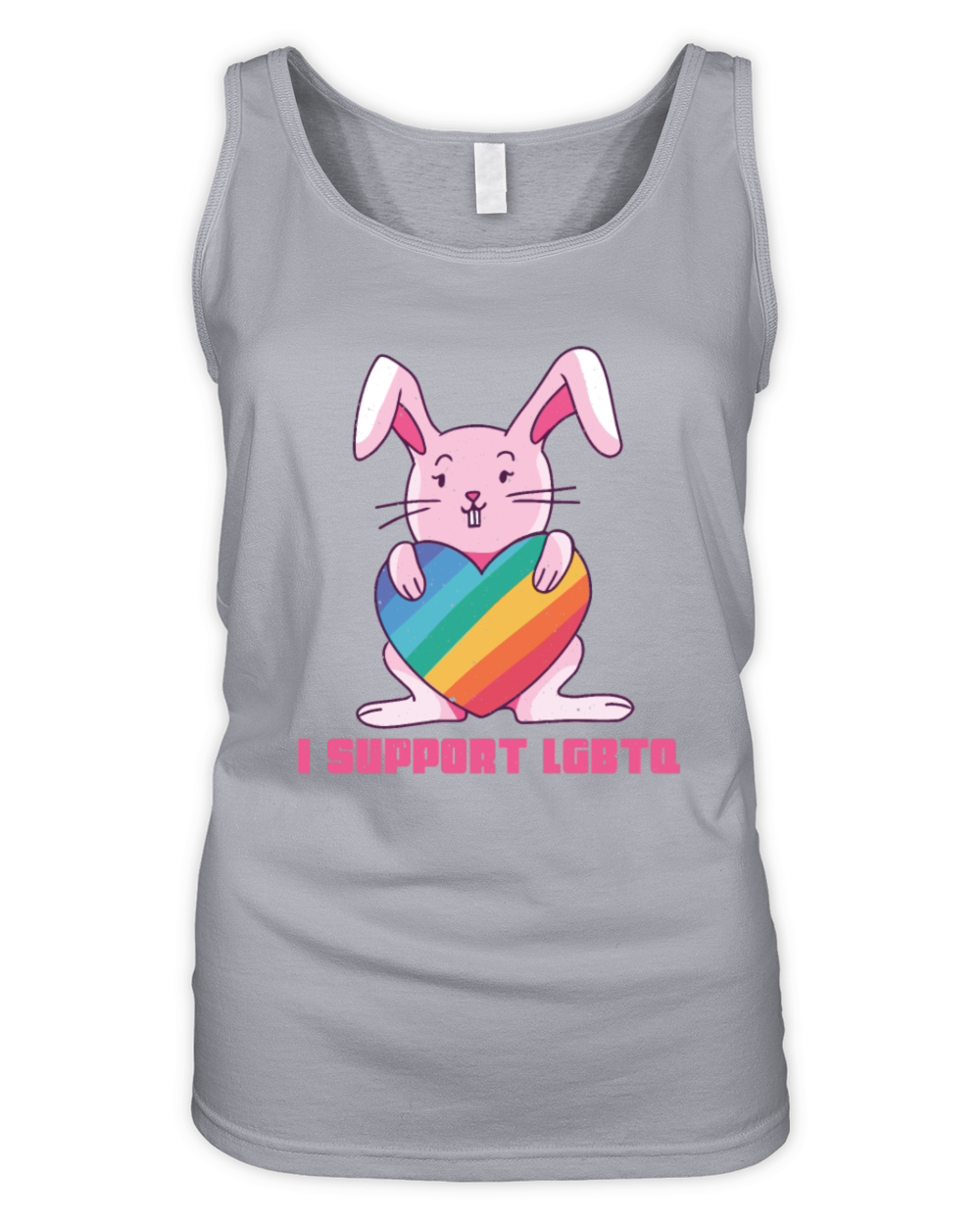 Rainbow Rabbit Cute Gay Pride Support LGBT Pride Organic Women's Tank Top