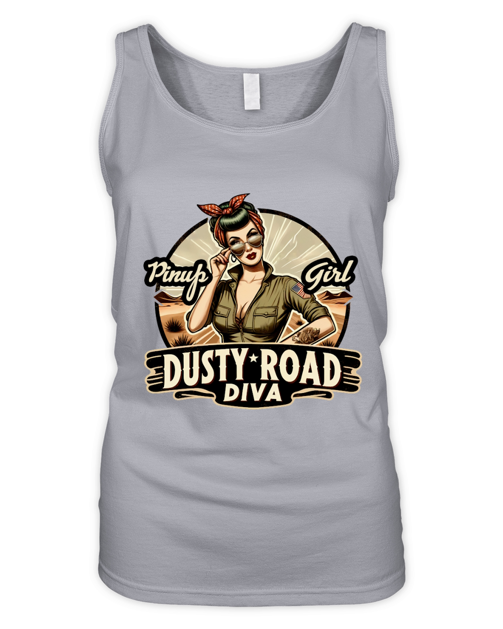 Retro Vintage dusty road diva Organic Women's Tank Top