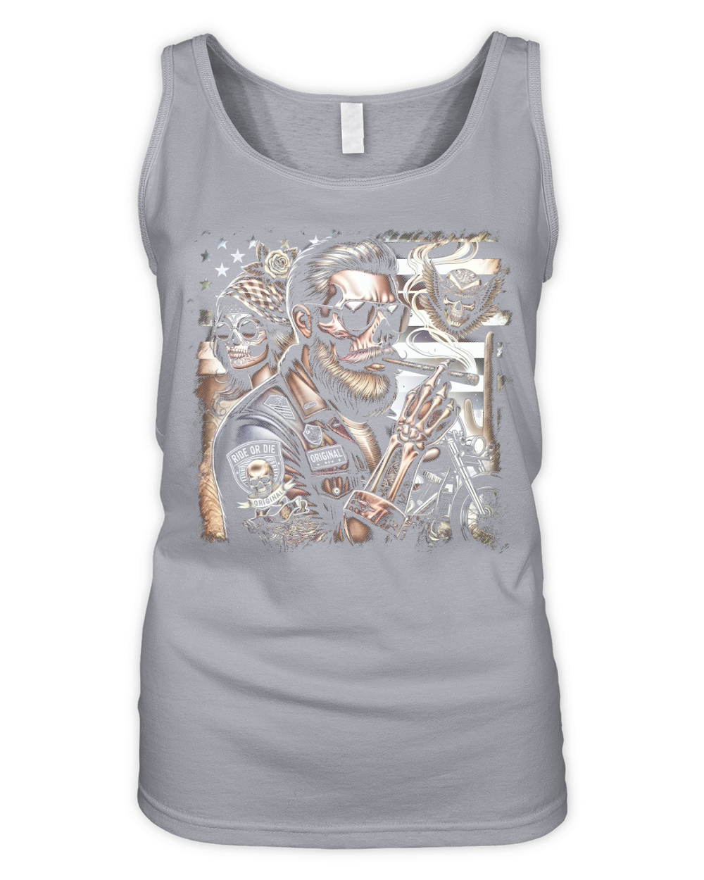 Ride or Die Biker Skull Organic Women's Tank Top