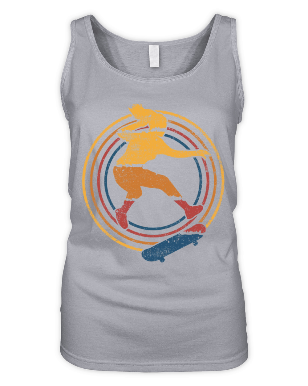 Skater Girl Skateboarding Vintage Organic Women's Tank Top