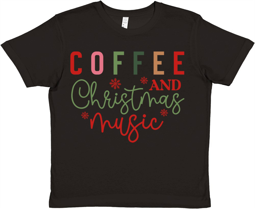 Coffee And Christmas Music 1 Premium Kids Crewneck T-shirt