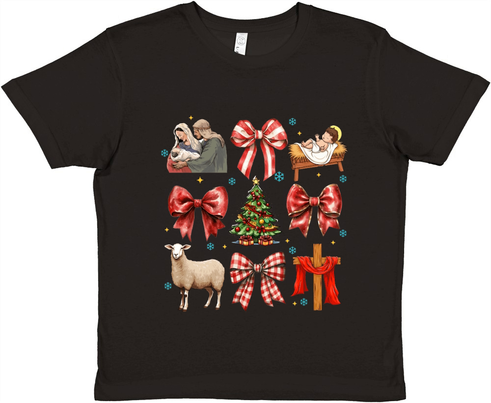 Coquette Jesus Christmas 5 Premium Kids Crewneck T-shirt