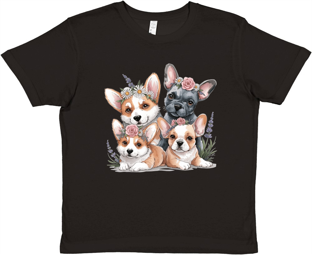 Dog Watercolor Bundle 11 Premium Kids Crewneck T-shirt