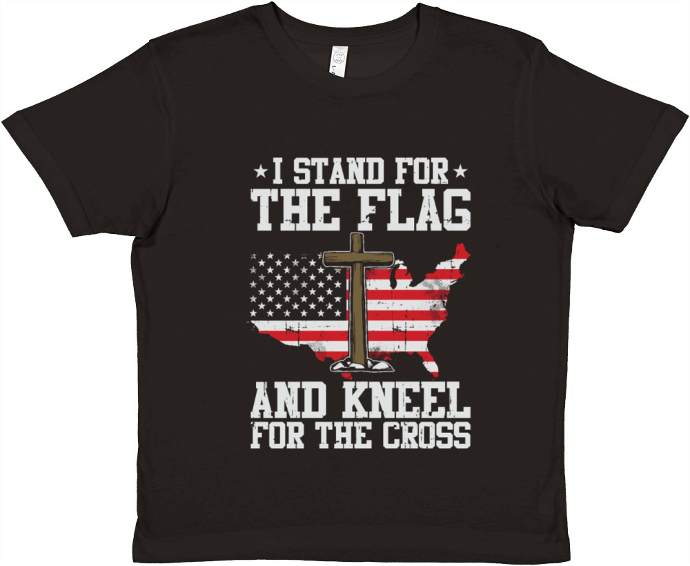 I Stand For The Flag And Kneel For The Cross Premium Kids Crewneck T-shirt