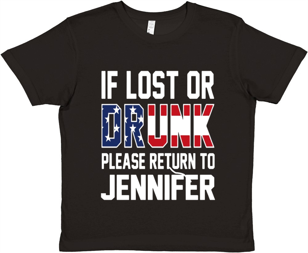 If lost or Drunk please return to Jennifer 4th of July Premium Kids Crewneck T-shirt