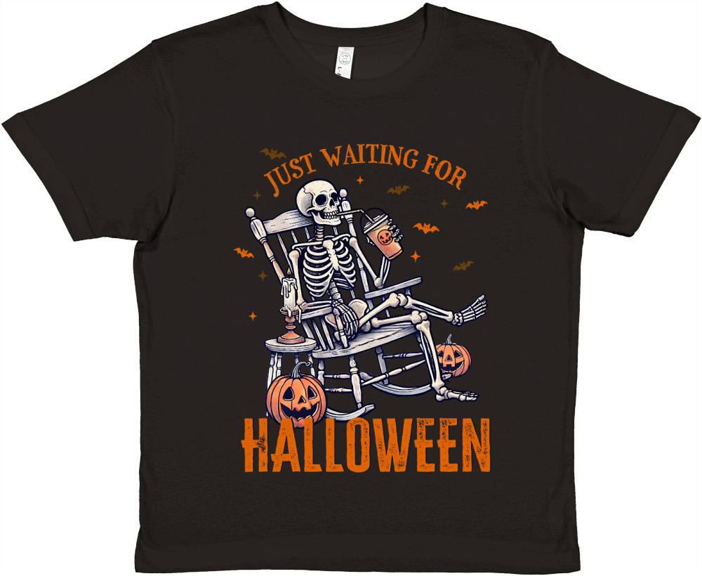 JUST WAITING FOR HALLOWEEN 2 Premium Kids Crewneck T-shirt