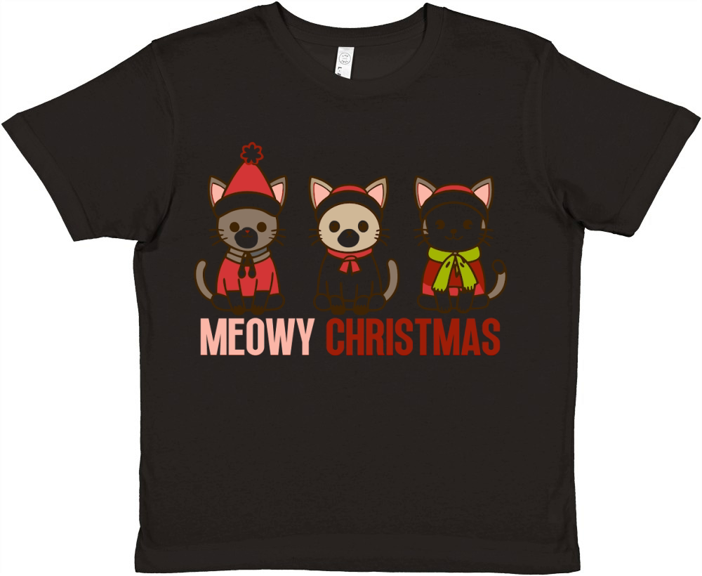 Meowy Christmas Cute Cats 05 Premium Kids Crewneck T-shirt