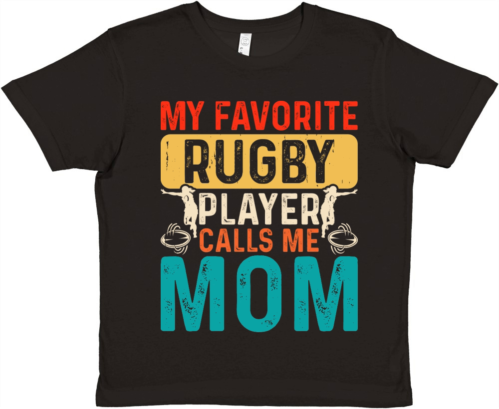 Vintage Rugby Player player Calls Me Mom Premium Kids Crewneck T-shirt