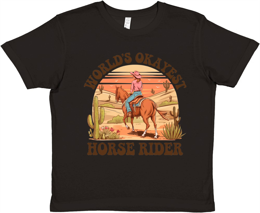 Worlds Okayest Horse rider Premium Kids Crewneck T-shirt