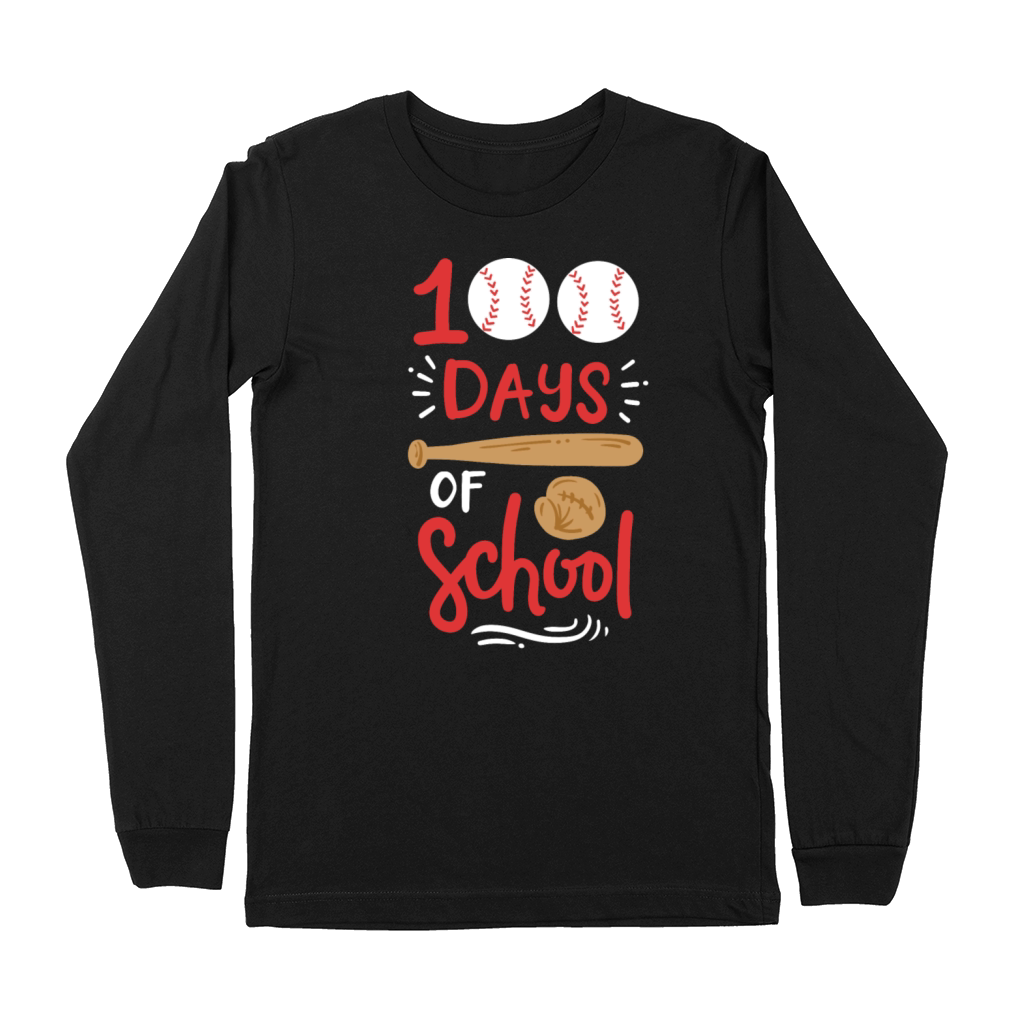 100 Days of School Baseball Premium Long Sleeve