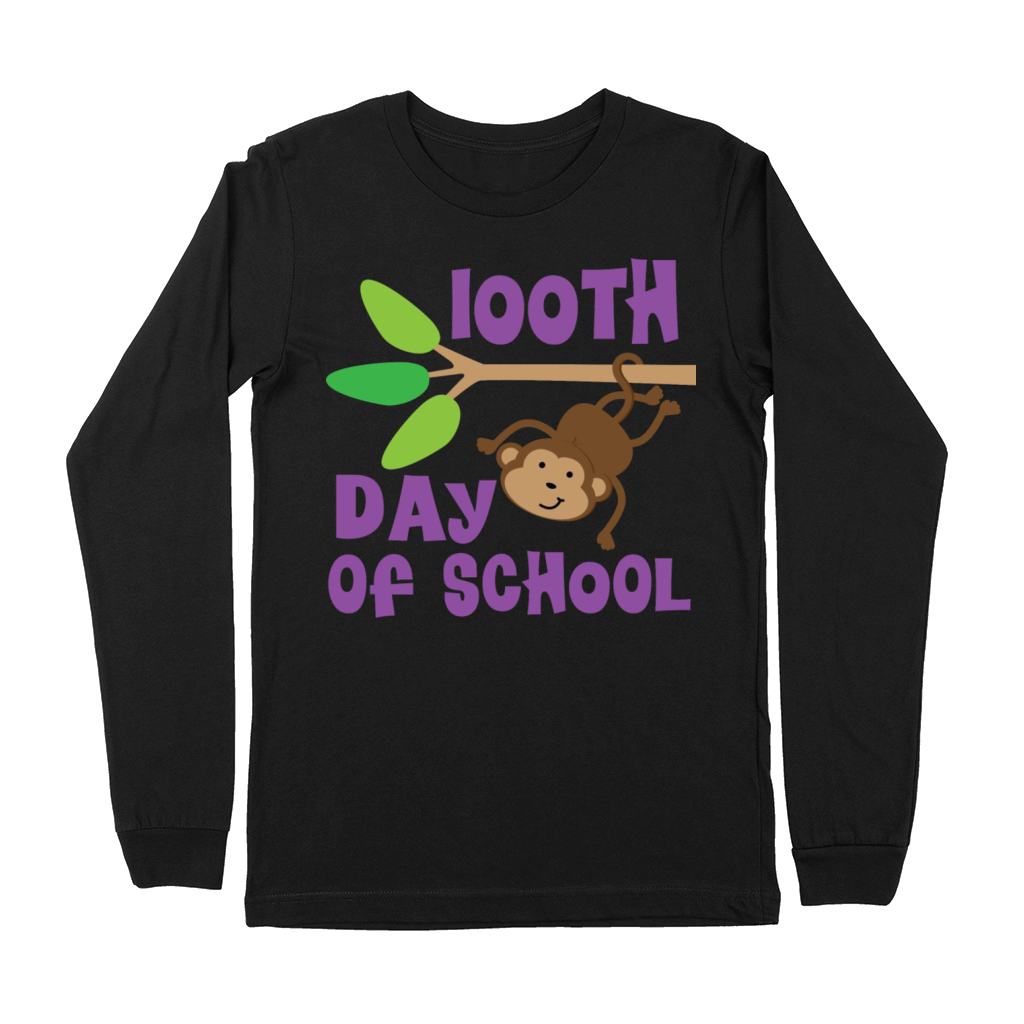 100th Day Of School Monkey Premium Long Sleeve