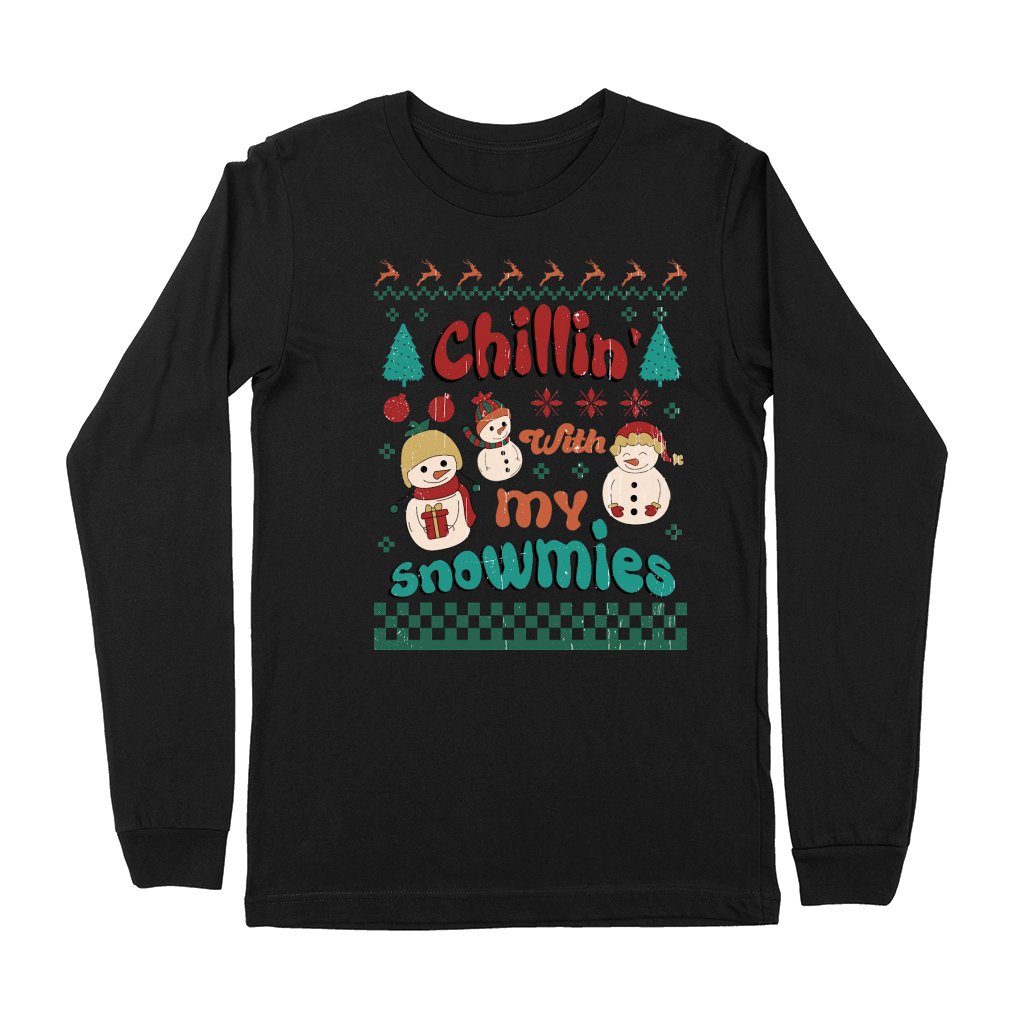 Christmas With My Snowmies Ugly Premium Long Sleeve