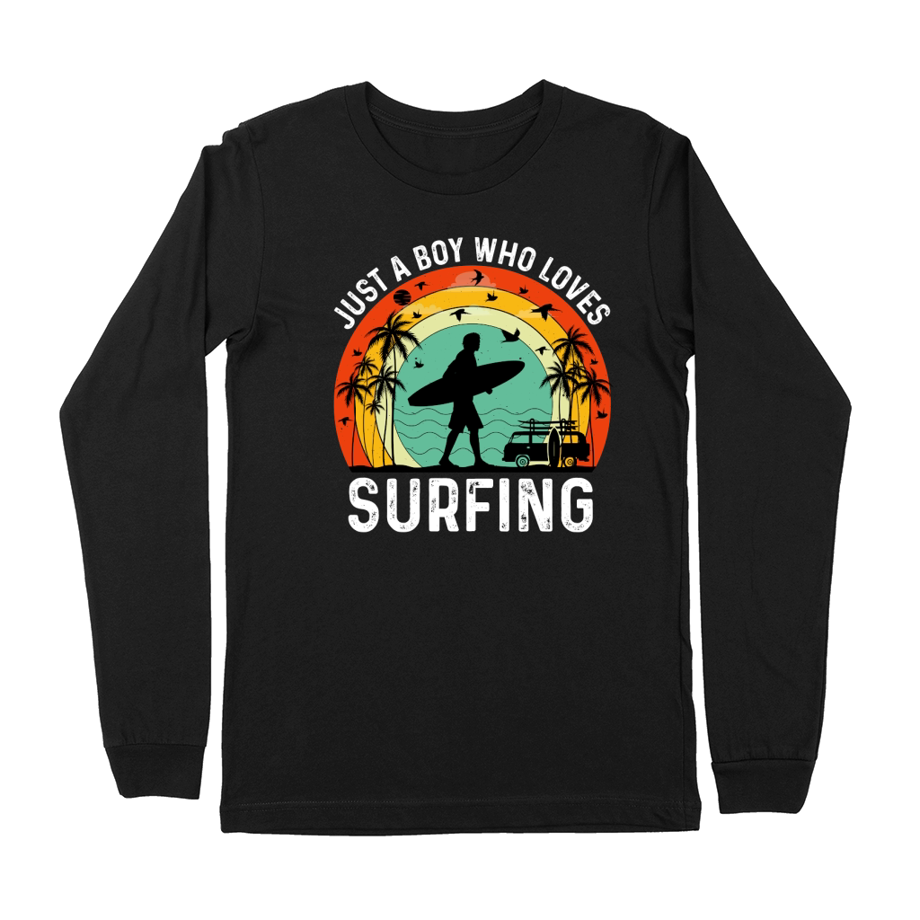 Just a Boy Who Loves Surfing  (2) Premium Long Sleeve