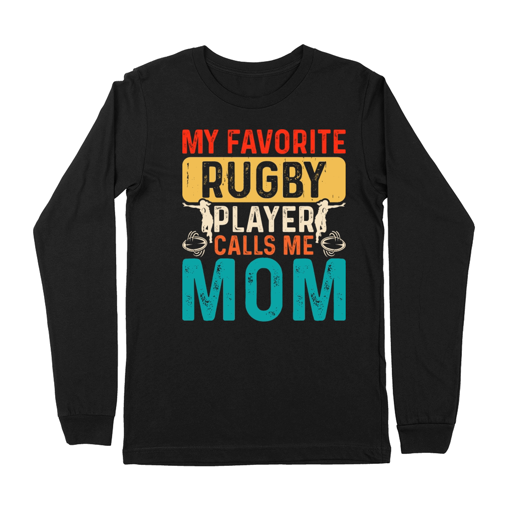 Vintage Rugby Player player Calls Me Mom Premium Long Sleeve