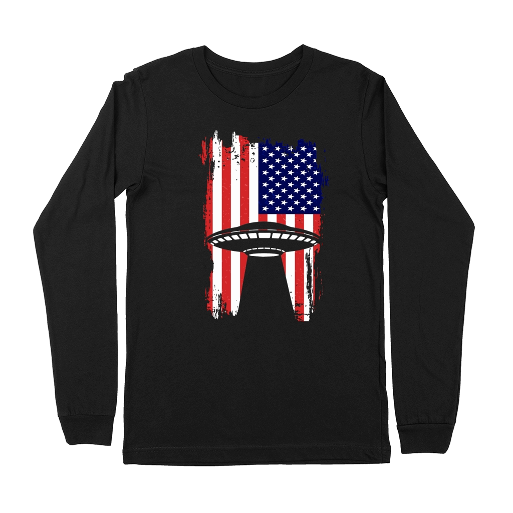 Vintage UFO Alien Flag USA 3 Premium Long Sleeve