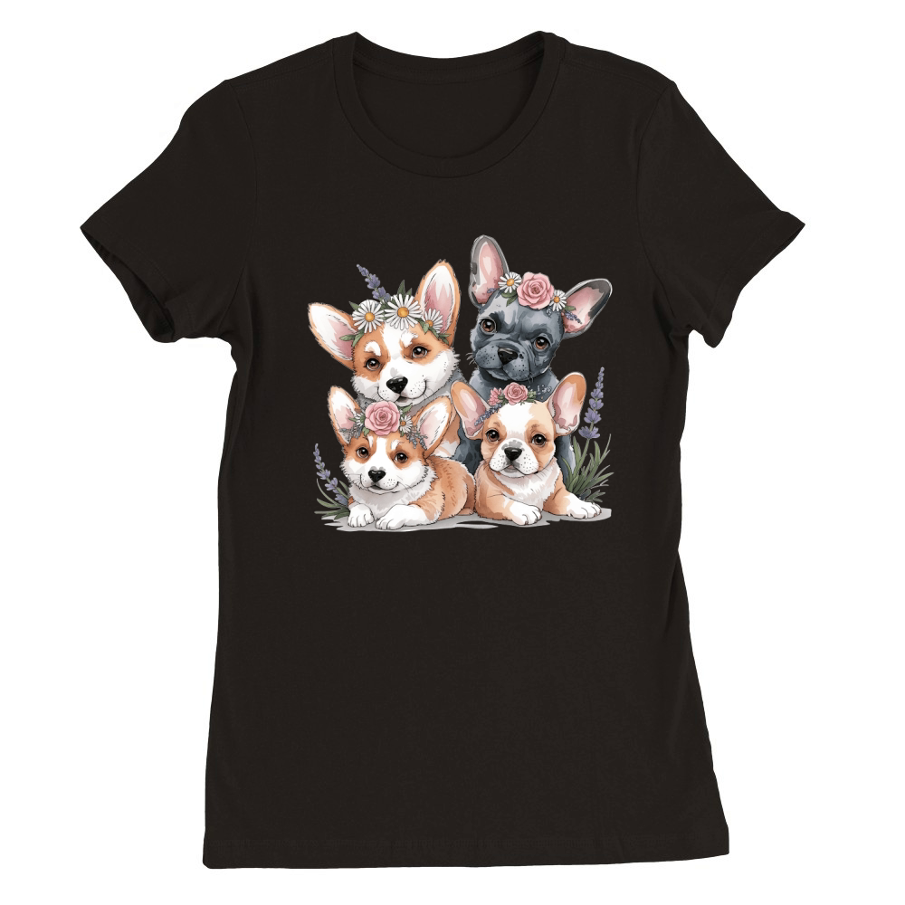 Dog Watercolor Bundle 11 Premium Womens Crewneck T-shirt