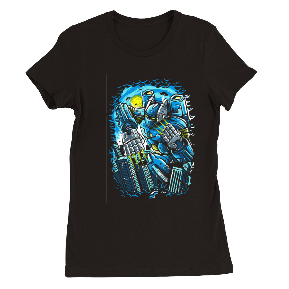 Giant Mecha Robot Anime Premium Womens Crewneck T-shirt