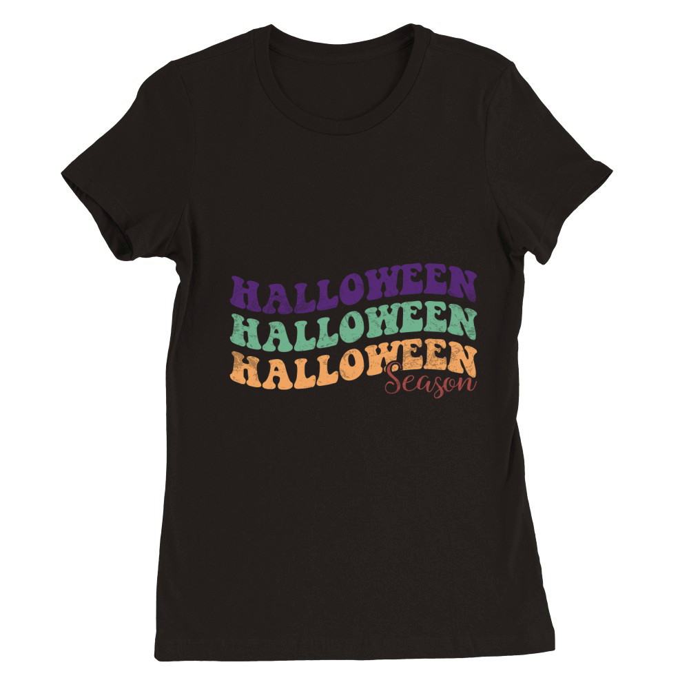 Halloween Season Retro Groovy Vintage 1.02 Premium Womens Crewneck T-shirt
