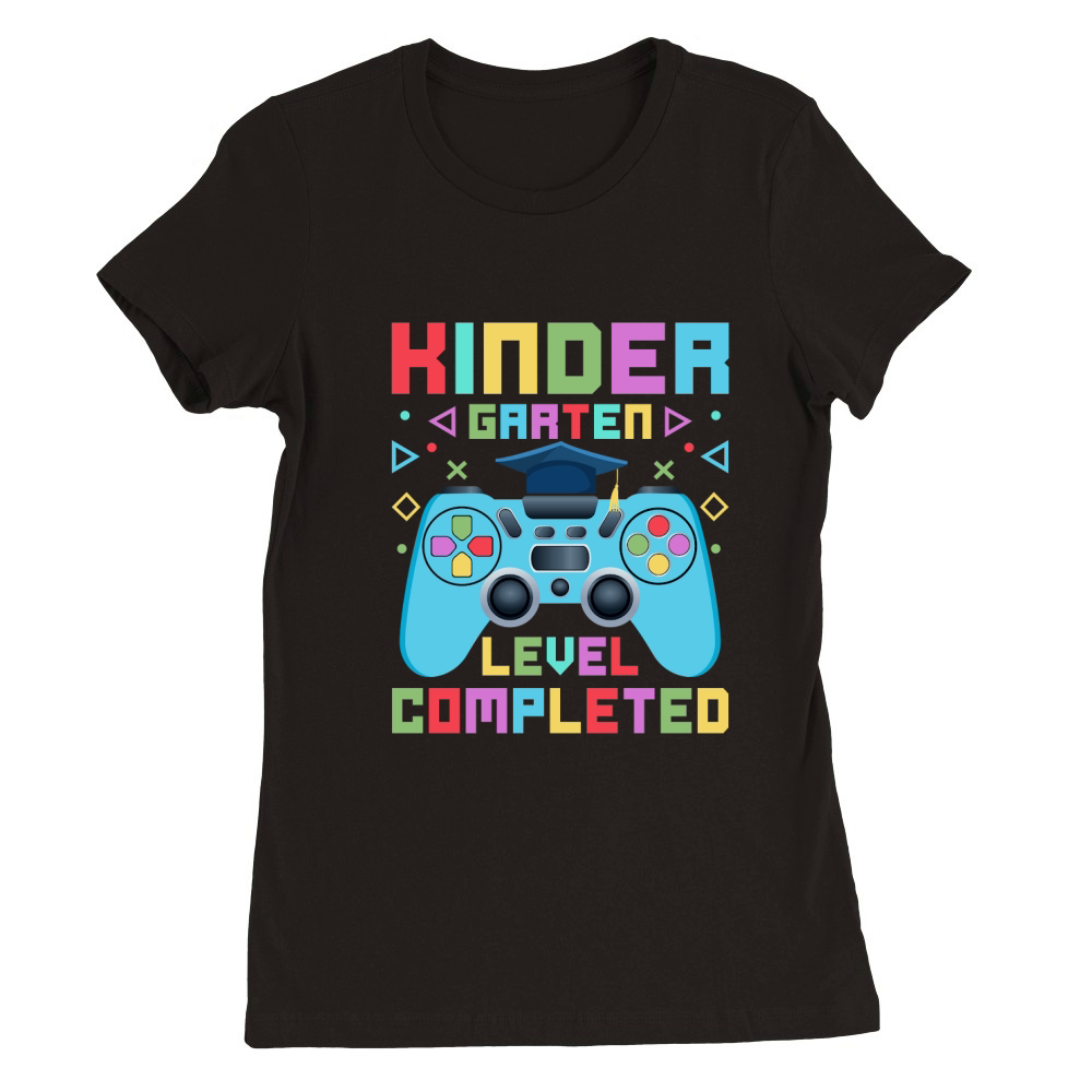 Kindergarten Level Completed Premium Womens Crewneck T-shirt